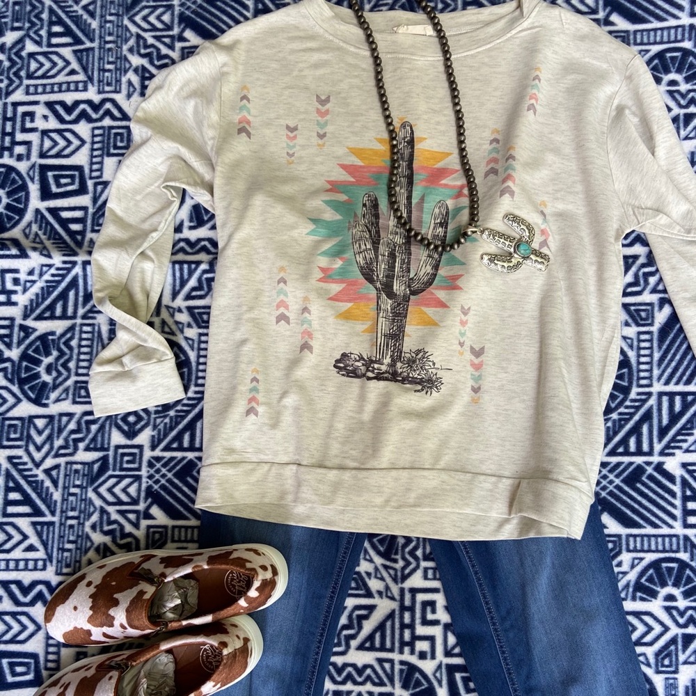 Light cactus sweater